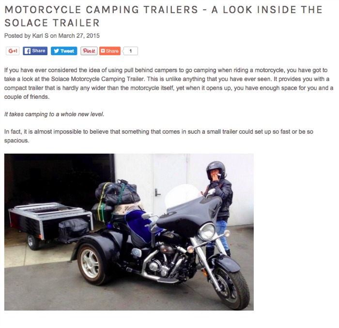Look Inside the Solace Motorcycle Camper Trailer