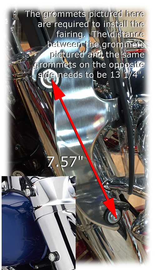 Motorcycle fairing mounting and distance requirements