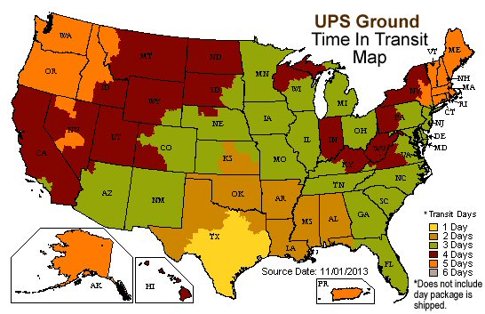 UPS Transit Time Example